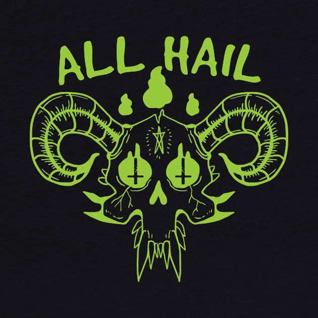 Satanic All Hail Skull by pa2rok